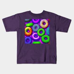 Colorful Donuts Purple Kids T-Shirt